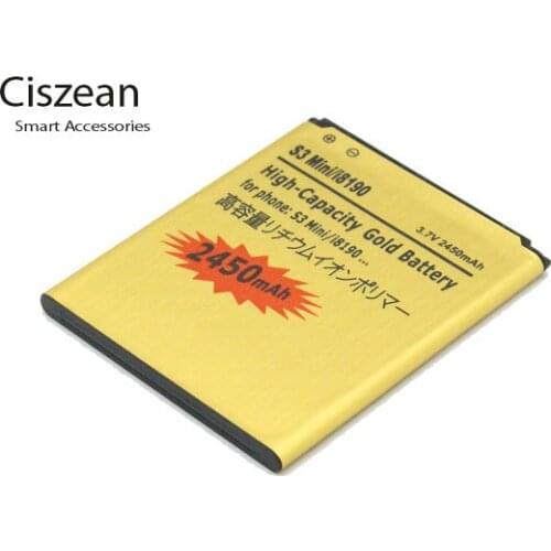 Ciszean 1x 2450mAh EB425161LU Gold Battery For Galaxy S3 MINI S7562 S9920 I8190 Ace 2 I8160 S7560 J1 Mini J1Mini J105H J106H