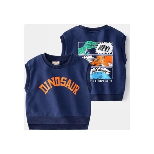 Baby Knit Vests Childrens Spring and Autumn Cotton Pullover Casual Vest 2021 New Hooded Sports Style Boys' Vest Kids Sleeveless