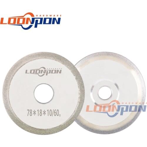 78/80mm Electroplated Diamond Grinding Wheel Cup 60 Degree For Tungsten Carbide Sharpening Cutter Tool 1pc