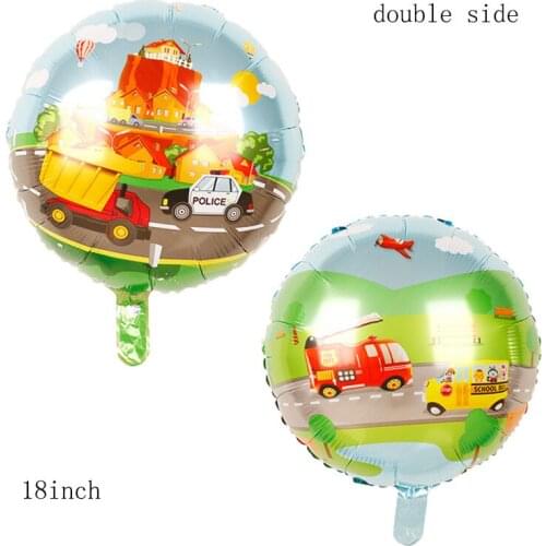 DIY Cartoon Car Balloons Fire Truck Car Train Foil Balloon Ambulance Globos Children Gifts Birthday Party Decorations Kids ball