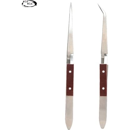 Berbem Stainless Steel Long Straight / bent Forceps Tweezers Gold tools Jewelry tools Eye Brow Clips Makeup