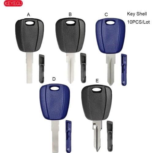 KEYECU 10PCS/Lot Transponder Key Shell Case With Plug Fob for Fiat No Logo
