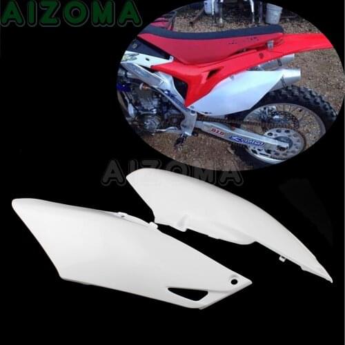 2pcs Enduro Motorcycle Rear Side Panels Cover For Honda CRF250R CRF450R 2013-2017 White Plastic Exhuast Protection Guard