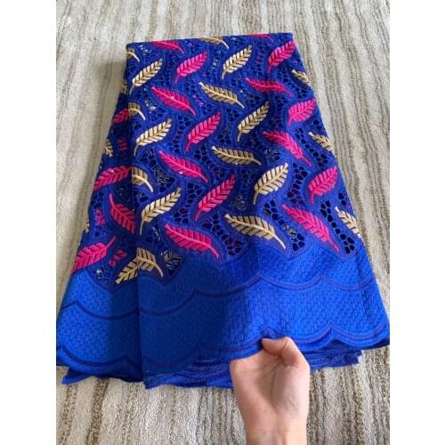 Royal Blue 2020 High Quality Dry Lace African Guinea Prom Wedding Dress Cotton Lace Stones Fabrics Swiss Voile In Switzerland