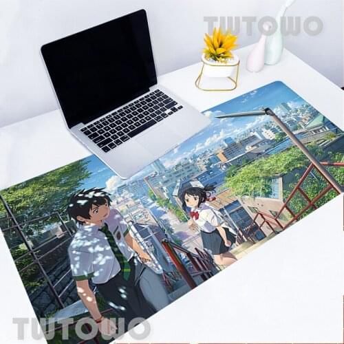Mouse pad Your Name Anime Large Gaming Mouse Pad Lock Edge Mouse Mat for Laptop Computer Keyboard Pad Desk Mousepad XXL game mat