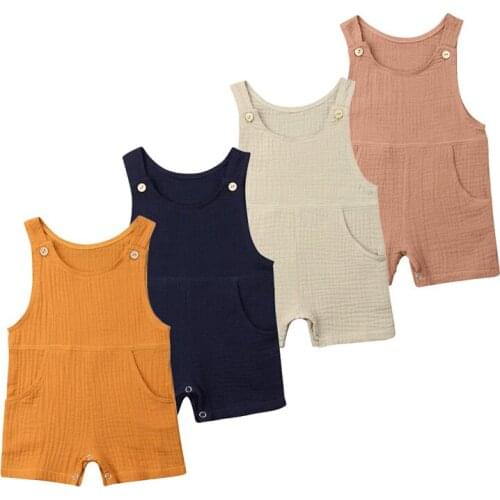 Summer Hot Newborn Baby Long Bodysuit Jumpsuit Playsuit Clothes Outfit Muticolor Bodysuit Baby Sleeveless O-neck 3-24M