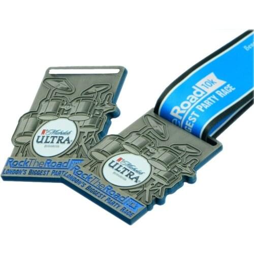 Die Casting Zinc Alloy London Party Race Medals with Shape Ribbon for Promotion