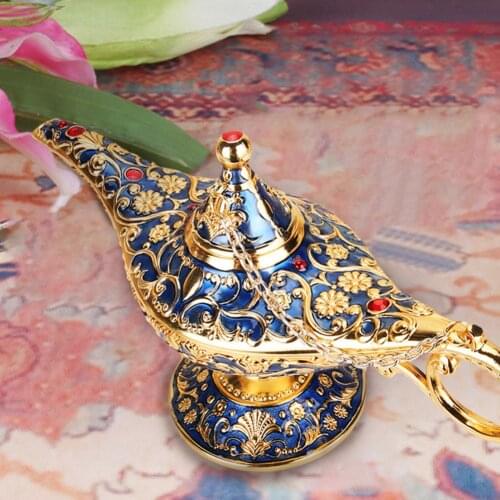 Multi-color Aladdin Magic Lamp Retro Home Decoration Traditional Hollow Fairy Tale Wishing Elf Elf Teapot Crafts Decoration Gift