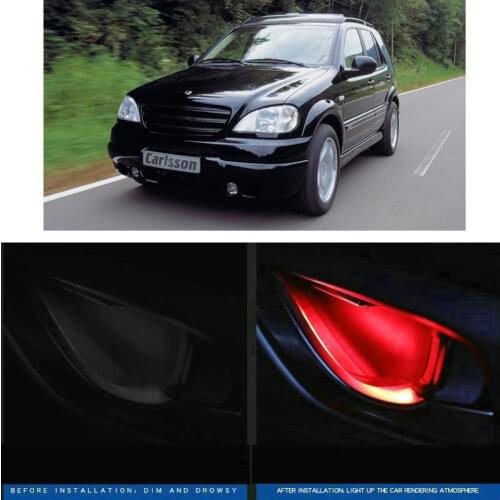 4pc CF style stickers on cars interior inside door handle atmosphere lamp for mercedes w163 w164 w166 w251 w221 w220 r129 r230