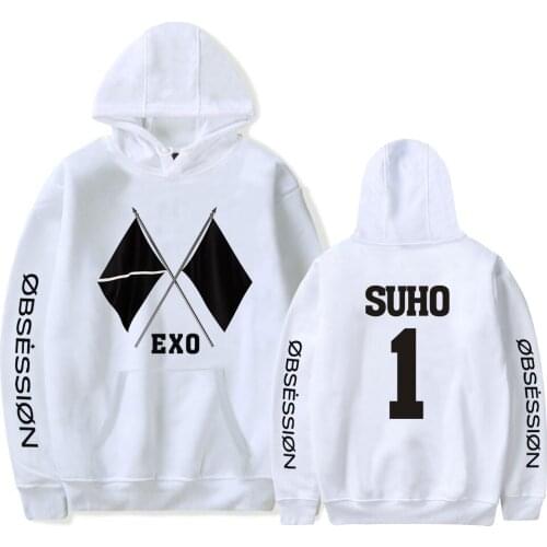 2021 Korean KPOP EXO NEW Logo Hoodie for Women Printed Korean Album OBSESSION Hoodie Sweatshirt Funny Unisex Tracksuit Clothes