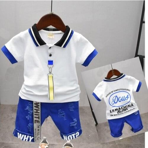 New summer baby boy clothes set fashion cotton childrens sets body suit kids shorts sleeve T-Shirt + shorts boy clothes set