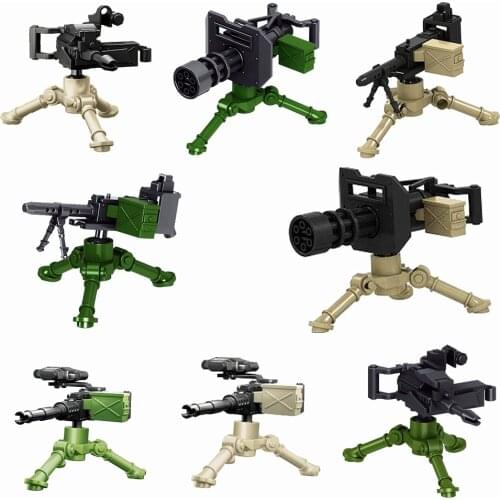 Weapons Gatling Gun Building Blocks Military Soldiers Figure Accessories Compatible City Army Bricks DIY Toys for Kids Boys Gift