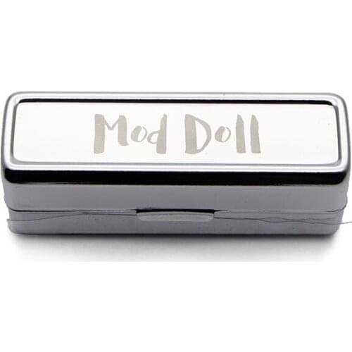 Personalised silver lipstick case metal lipstick holder with mirror flat base