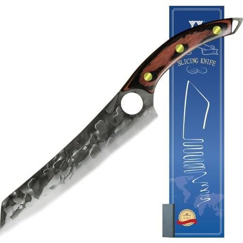 XYj Gift Knife Set 8.5 Inch Slicing Chef Knife Kitchen Full Tang Filleting Knife Forged Handmade Steel Blade Knife Wood Handle