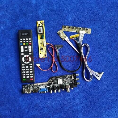 Fit M190A1/MT190AW02/N170C1/N170C3/N170C4 DVB digital signal LCD control board kit LVDS 30-Pin panel 2CCFL USB+VGA 1440*900