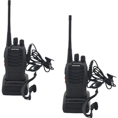 2pcs/lot BAOFENG BF-888S Walkie talkie UHF Two way radio baofeng 888s UHF 400-470MHz 16CH Portable Transceiver with Earpiece