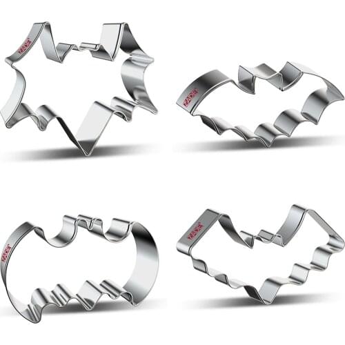 ZADE Bat Cookie Cutter For Hallows' Day Biscuit/ Fondant/ Sandwich/ Pastry/ Fruit Cutter - Stainless Steel