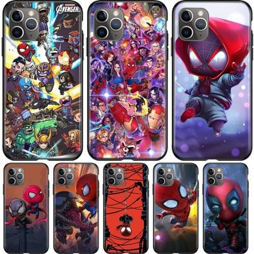 Marvel Avengers Super Hero Cartoons For Apple iPhone 12 11 Pro Max mini XS Max XR X 8 7 6 6S Plus 5S SE 2020 Phone Case