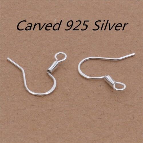 50pcs/lot 925 Silver Ear Jewelry Hook Bowl Earring Space DIY 4 Colors Earrings Pure Silver Earring Settings jewelry Findings