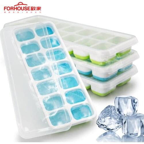 14 grid Ice Mould Chocolate Ice Cream Bar Skeleton Silicone Maker Mold Kitchen Tools with cover