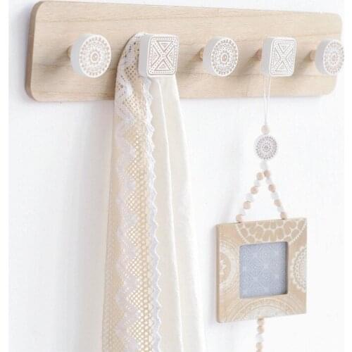 Nordic Wooden Coat Hooks Home Entrance Living Room Wall Hanger Hook Hat Clothes Bag Rack Storage Shelf Key Holder Organizer Hook