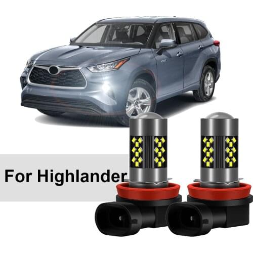 2pcs Led Car Fog Lamp For Toyota Highlander 2020 2021 Front Fog Light Bulb Car Accessories Canbus Error Free White