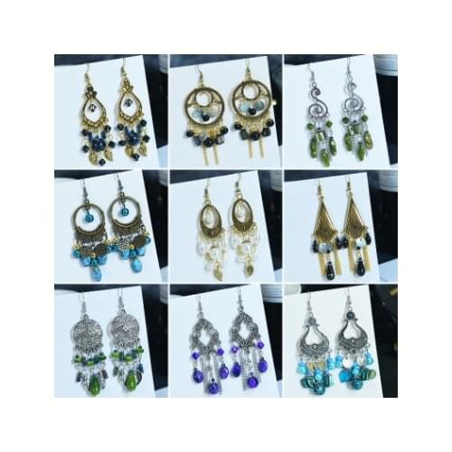 Bohemian Fashion Jewelry Personality Temperament Crystal Tassel Earrings Bridal Earrings For Women Long Earrings