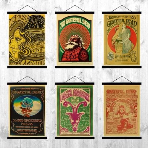Vintage Nostalgic The Grateful Dead Matte Printed Kraft Paper Retro Poster Decorative Painting Wall Decals