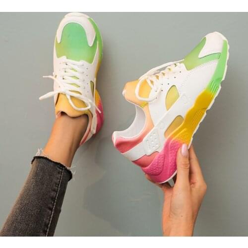 Womens Flat Shoes Sneakers Color Shiny Outdoor Womens Sneakers High-quality Running Flat-heel Platform Sneakers