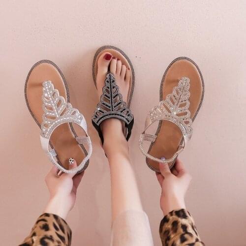 2021 Plus Size 36-42 Women Sandals Bohemia Women Soft Leather Casual Shoes Woman Footwear Beach Flip Flops Flat Sandals Shoes