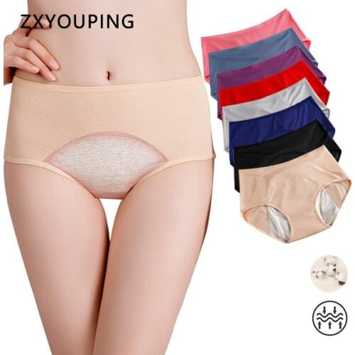 Plus Size Women Menstrual Period Panties 3-Rise Leak Proof Briefs Underwear High Waist Physiological Underpants Breathable L-6XL