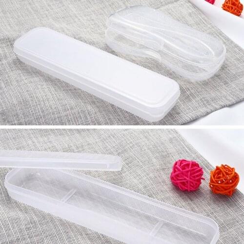 1 Pc Portable Transparent Plastic Tableware Case Spoon Fork Storage Box Cutlery Organizer Travel