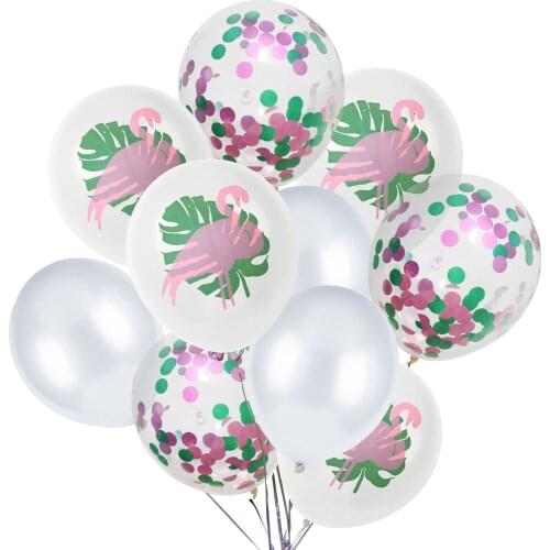 10 PCs/Set Pink & Green Flamingo Latex Balloon Happy Birthday Party Wedding Party Favors Supplies DIY Supplies Home Decoration