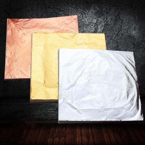 100pcs/set 14x14cmFoil paper gilding diy gold leaf sheets decor craft wall home DIY Craft art decoration