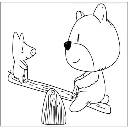 10x8 Bear playing New Transparent Clear Rubber Stamp Sheet Cling Scrapbooking Photo Album PaperCard DIY Craft