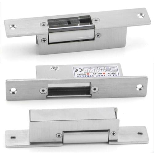 12V Electric Door Strike Stainless steel Strike Lock for Access Control Cylindrical Locksets Latchbolt Lock