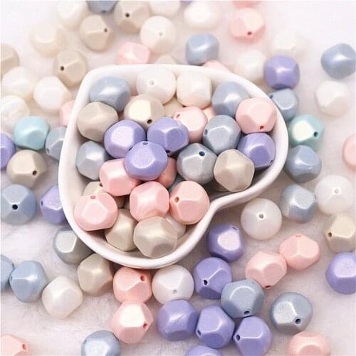 13*14mm Macarons Beads Acrylic Pearlescent Solid Color Symphony Rhombus Point Beads For Jewelry Making DIY Handmade Accessories