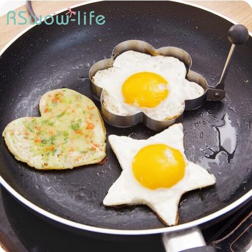 5Pcs DIY Stainless Steel Omelette Mold Creative Poached Egg Irregular Mold Love Bento Mould For Home Kitchen Tools