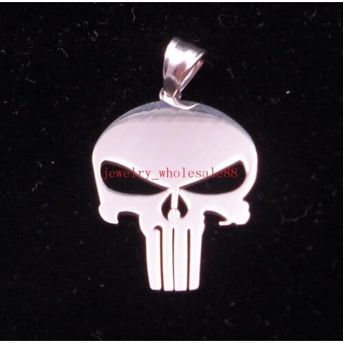 XMAS Gifts 5pcs Lot in bulk Plain stainless steel SKull design pendant Women Mens Large Charms Jewelry without chain