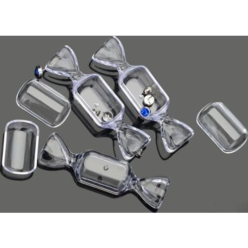 Circular Candy Shaped Case Boxes Transparent Clear Plastic Box For Jewelry Beads Pills Piercing Container 5PCS Free