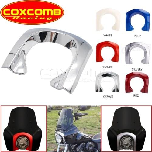 ABS Chrome Front Headlight Fairing Trim Bezel Scowl Head Light Mask Cover For Harley Dyna Fat Bob Street Bob Low Rider FXR FLD