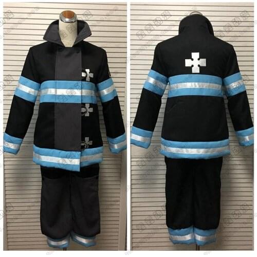 Anime Enn Enn no Shouboutai Shinra Kusakabe team uniform Cosplay Costume Fire Force Custom Made