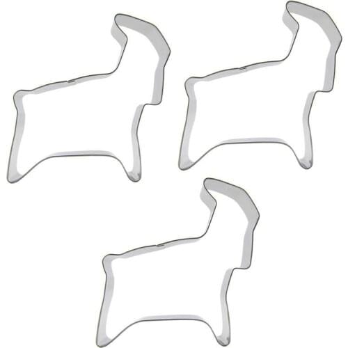 Goat shape 3 piece Cookie cutting molds, baking tools, cake decorating soft candy tools