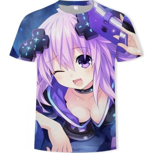 Summer trend new mens T-shirt 3D printing anime beauty pattern Harajuku O-neck fashion brand men and women the same T-shirt