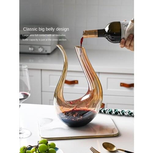 Red Wine Wine Decanter Household European Luxury High-End Personalized Creative Liquor Divider U-Shaped Wake up Wine Pot Suit