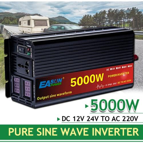 Pure Sine Wave Inverter 12V 220V 2000W 3000W 4000W 24V Dc To 110V Ac Voltage Converter 12 220 Power Car Micro Solar Inverter