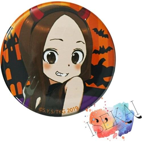 KARAKAI JOZU NO TAKAGI-SAN Anime Badge Takagisan TAKAGI Halloween Version Metal Badge Pins Brooch Pins