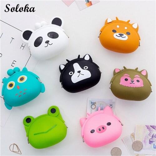 Cute Cartoon Animals Coin Purse Small Wallet Key Money Coin Bag Portable Wallet Children Prize Gift Women Girl Kawaii Cat Purse