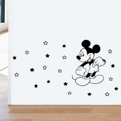 Cartoon Disney Mickey Minnie Vinyl Wall Stickers For Kids Baby Room Decoration Bedroom Accessories Mural Wall Art Home Decals