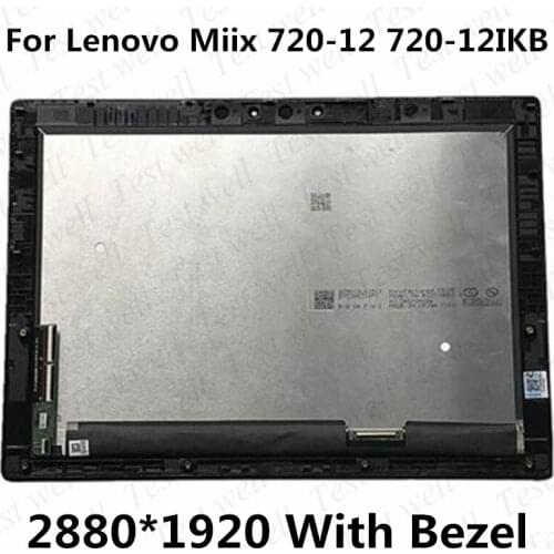 Original For Lenovo Miix 720-12 720-12IKB LCD Screen Touch Assembly display 5D10M65391 B120YAN01.0 QHD 2880*1920